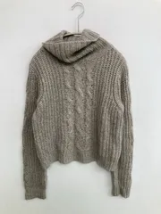 earth music&ecology アースミュージックアンドエコロジー ニット/セーター F グレー ナイロン ウール・ニット 無地 ショート丈 長袖 タートルネック/ハイネック