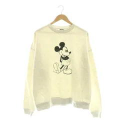フリークスストア FREAKS STORE DISNEY ディズニー ミッキーマウス 別注 24AW ビッグシルエット フロントプリント クルーネックスウェット トレーナー L ライトグレー /DF ■OS