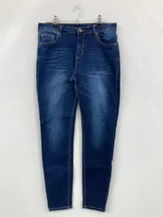 ANTIQUA アンティカ デニムパンツ XL ネイビー フルレングス 無地 スキニー・タイト レギュラー ヴィンテージ