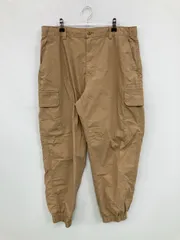 UNIQLO ユニクロ カーゴパンツ L ベージュ クロップド・半端丈 コットン 無地 ワイド・ルーズ テーパード レギュラー ウエストゴム・紐
