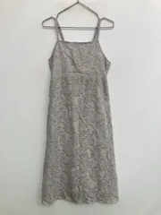 ワンピース F グレー 花柄・ボタニカル柄 レース 袖なし ロング・マキシ丈 フレア