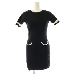 ダーリッチ Darich 24SS バイカラーラインニットミニワンピース 半袖 Free-L ブラック /HK ■OS