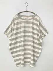 HEART MARKET ハートマーケット Tシャツ/カットソー F グレー ボーダー柄 ミドル丈 半袖 クルーネック(丸首)