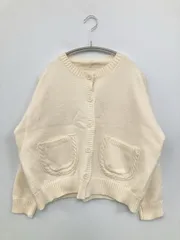 カーディガン/ボレロ アイボリー ウール・ニット 無地 ミドル丈 長袖