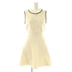 ダーリッチ Darich ロープパイピングニットミニワンピース ノースリーブ F-L アイボリー ブラック /DO ■OS