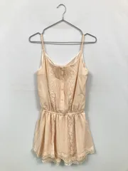 LAGUNAMOON ラグナムーン ワンピース F ベージュ ナイロン 無地 レース 袖なし ショート・ミニ丈 フレア