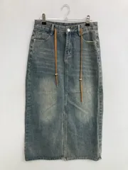 デニムスカート M ブルー ロング・マキシ丈 タイト