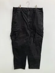 UNIQLO ユニクロ カーゴパンツ L ブラック クロップド・半端丈 コットン 無地 スタンダード テーパード レギュラー