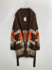 GLOBAL WORK グローバルワーク カーディガン/ボレロ L ブラウン ウール・ニット ナイロン その他総柄 ロング丈 長袖