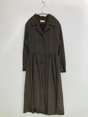 シャツワンピース ブラック ドット柄 長袖 ロング・マキシ丈