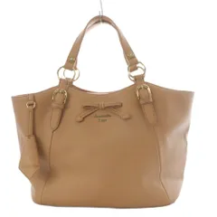 サマンサベガ Samantha Vega トートバッグ ハンドバッグ リボンモチーフ フェイクレザー ブラウン /YO8 ■SH