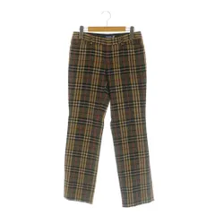 バーバリーブルーレーベル BURBERRY BLUE LABEL コットンノバチェックテーパードパンツ 38 ブラウン /MY ■OS