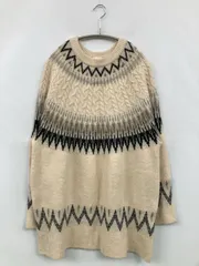 earth music&ecology アースミュージックアンドエコロジー ニット/セーター F アイボリー ニット その他総柄 ミドル丈 長袖 クルーネック(丸首)