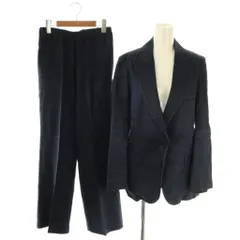 ラスパイユ raspail デニム スーツ セットアップ  テーラードジャケット イージーパンツ リネン 36 38 ネイビー /DF ■OS