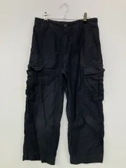 UNIQLO ユニクロ カーゴパンツ S ブラック クロップド・半端丈 コットン 無地 スタンダード ストレート レギュラー ウエストゴム・紐