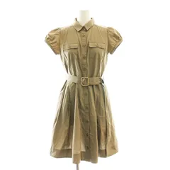 ブルーレーベルクレストブリッジ BLUE LABEL CRESTBRIDGE パフスリーブ プリーツシャツワンピース 36 ブラウン /ES ■OS