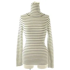 ユナイテッドアローズ UNITED ARROWS リブボーダータートルネック カットソー 長袖 ホワイト ブラック /HK ■OS