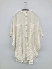 CIAOPANIC TYPY チャオパニックティピー シャツ/ブラウス ONE アイボリー 無地 リネン・麻 ロング丈 半袖 スタンドカラー