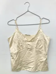 ZARA ザラ キャミソール USA S アイボリー 刺繍 カップなし