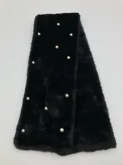 マフラー ブラック フェイクファー ビジュー