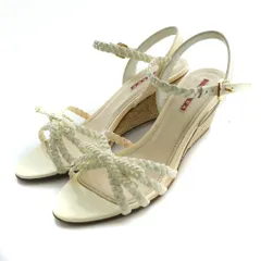 プラダ PRADA サンダル ウェッジソール 37 エクリュ /SS ■OS