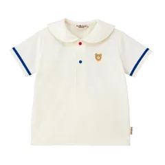 新品 [ミキハウス ホットビスケッツ] セーラーカラー 半袖 Ｔシャツ 男の子 女の子 ベビー キッズ 子供服 白 80cm 72-5203-146