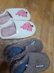 冬用ファー スリッパ 2足セット (ピンク/ブラウン)