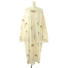 ジェラートピケ gelato pique × スヌーピー SNOOPY 23SS SNOOPY柄ワンピース ルームウェア ナイトウェア F アイボリー /DF ■OS