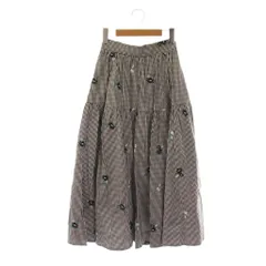 アプワイザーリッシェ Apuweiser-riche マーガレット刺繍スカート ロング フレア 0 黒 白 /NR ■OS