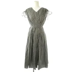 アプワイザーリッシェ Apuweiser-riche ギャザーショルダータックワンピース ロング ノースリーブ チェック 0 ホワイト ブラック /HK ■OS