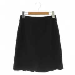 バーバリーブルーレーベル BURBERRY BLUE LABEL 裾プリーツ タイトスカート 36 ブラック /ES ■OS