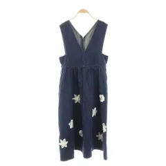 チェスティ Chesty フラワー刺繍デニムジャンパースカート ジャンスカ ワンピース ロング 1 紺 /NR ■OS