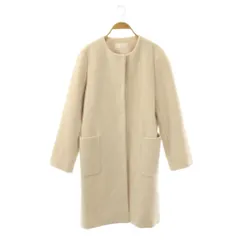 エムプルミエ M-Premier ウールダブルフェイスノーカラーコート 36 アイボリー /ES ■OS