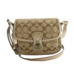 コーチ COACH ショルダーバッグ シグネチャー柄 フラップ ベージュ ゴールドカラー 10569 /MI ■OS