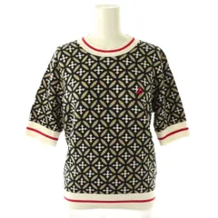 ドレステリア DRESSTERIOR サークルハーフスリーブニット セーター36 ホワイト マルチカラー /ES ■OS