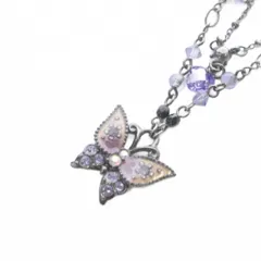 アナスイ ANNA SUI バタフライモチーフネックレス 2個セット 黒 ブラック 紫