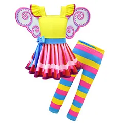 新品 [Dressy Daisy] 妖精の衣装は蝶の翼と幼児の女の子のハロウィーンの誕生日パーティーの衣装のために設定されたレギンスをドレスアップ サイズ 2～3歳