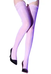 [TOMOTHY] ニーハイストッキング 光沢ストッキング ガーター 光沢 セクシー 光沢パンスト ピンク [ピンク] [Free Size]