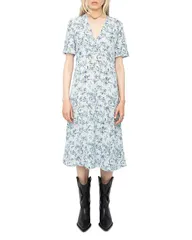 ザディグ エ ヴォルテール レディース トップス ワンピース フラワー柄 シルク フラワー Zadig Voltaire Rhodral Silk Floral Dress Cloud