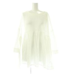 ガーゼ Gauze レースギャザーワイドプルオーバーカットソー ブラウス 長袖 プルオーバー F 白 /NR ■OS ■SH