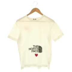 プレイコムデギャルソン PLAY COMME des GARCONS  ×ノースフェイスTHE NORTH FACE Tシャツ カットソー 半袖 ロゴ プリント コットン M 白 /NR ■OS