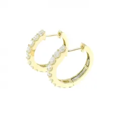 【新品】K18YG ダイヤモンド フープ ピアス 1.002CT