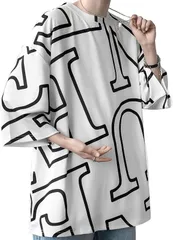 [エンプティオ] 半袖 アメカジ アウトドア 大きいサイズ オモシロ tシャツ バックプリント メンズ ドライ スポーツ 速乾性 オシャレ ダボダボ フィットネス お洒落 インナー イラスト 首元広い 可愛い カワイイ カッ [ホワイト(英字ロゴ)] [XL]