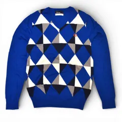 FRED PERRY フレッドペリー アーガイルニットセーター 長袖 Capsule Sportswear K2224 サイズS メンズ ブルー