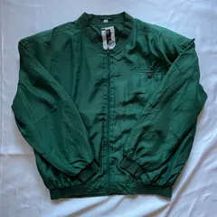ヴィンテージのシルクブルゾン（ボンバージャケット）サイズ:M カラー:ダークグリーン H-36