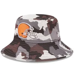 ニューエラ レディース アクセサリー 帽子 Mens New Era Camo Cleveland Browns 2022 NFL Training Camp Official Bucket Hat Brn Green グリーン