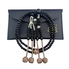 【新品】 妙蓮花 SGI 数珠 国際創価学会専門 男女兼用 数珠袋付 木製 サイズ選択（尺／尺二） 黒禾木 2 色小田巻房 praying beads (Ｍサイズ) 1