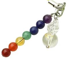 【新品】 [厄除け　お守り] 【守護梵字ストラップ】 七色 ストラップ 厄年贈り物 パワーストーン 数珠 (午（サク・勢至菩薩）) 1