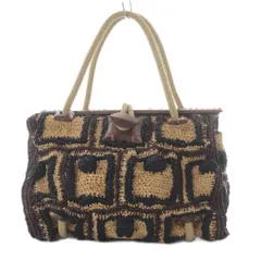 ジャマンピュエッシュ JAMIN PUECH ハンドバッグ ラフィア ベージュ /YO15