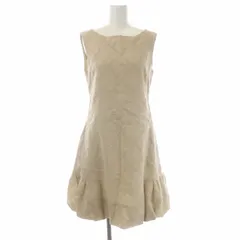 ナチュラルバイフォクシー NATURAL by FOXEY ノースリーブワンピース 膝丈 リネン 刺繍 38 ベージュ 28871 /ES ■OS ■PN